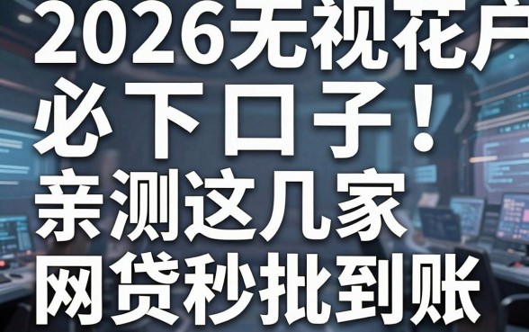 2026无视花户必下口子!亲测这几家网贷秒批到账