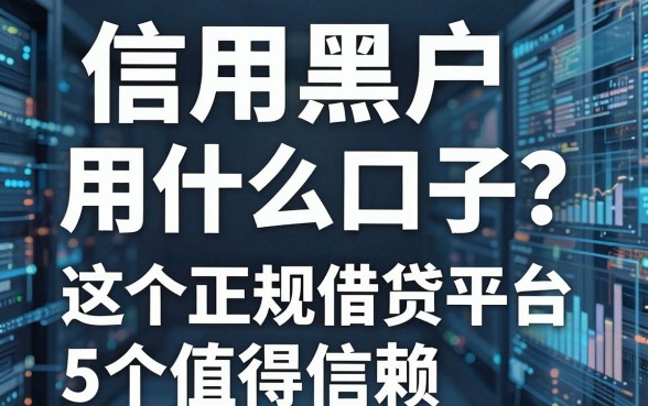 信用黑户用什么口子？这5个正规借贷平台值得信赖！