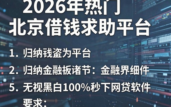 2026年热门北京借钱求助平台,归纳5个无视黑白100%秒下网贷软件