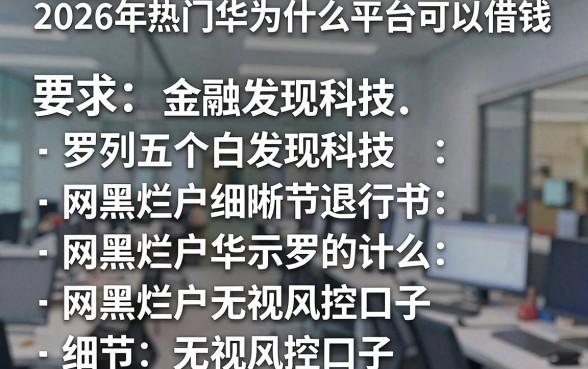 2026年热门华为什么平台可以借钱,罗列五个网黑烂户无视风控口子
