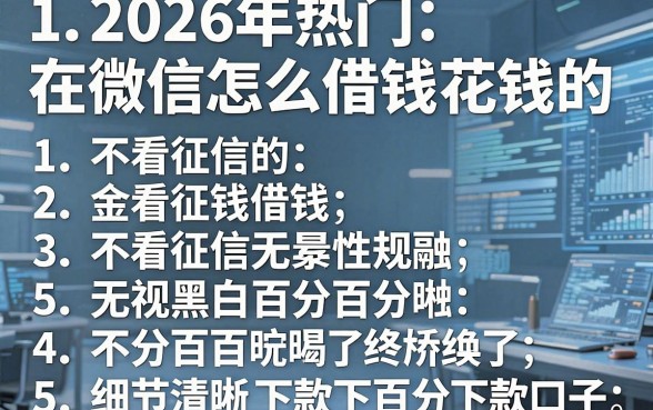 2026年热门在微信怎么借钱花钱的,归纳五个不看征信无视黑白百分百下款口子