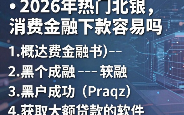 2026年热门北银消费金融下款容易吗，概括五个黑户成功获取大额贷款的软件
