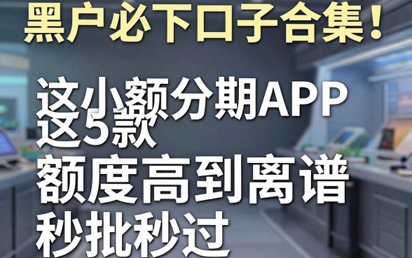 黑户必下口子合集！这5款小额分期APP额度高到离谱，秒批秒过