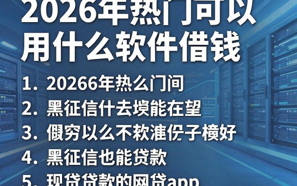 2026年热门可以用什么软件借钱,整理5个黑征信也能贷款的网贷app