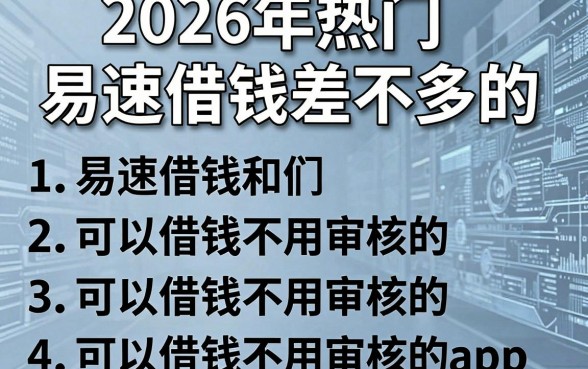 2026年热门和易速借钱差不多的，整理5个可以借钱不用审核的app