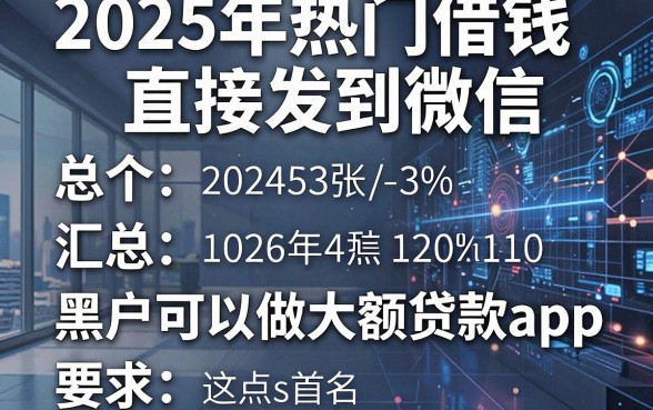 2025年热门借钱直接发到微信,汇总五个黑户可以做大额贷款app