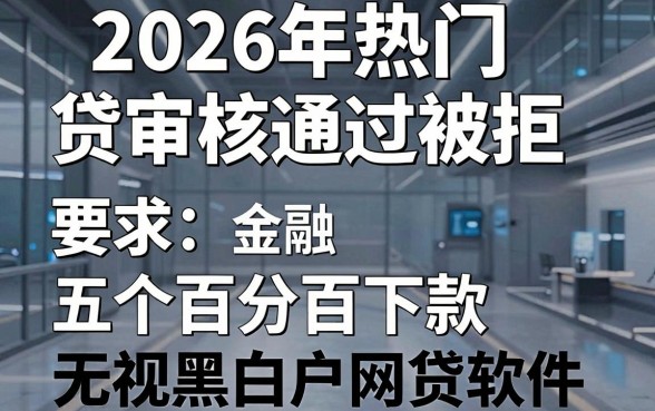 2026年热门及贷审核通过被拒，概括五个百分百下款无视黑白户网贷软件