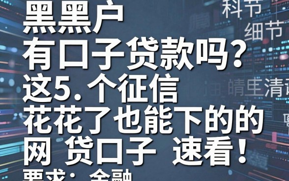 黑户有口子贷款吗？这5个征信花了也能下的网贷口子速看！