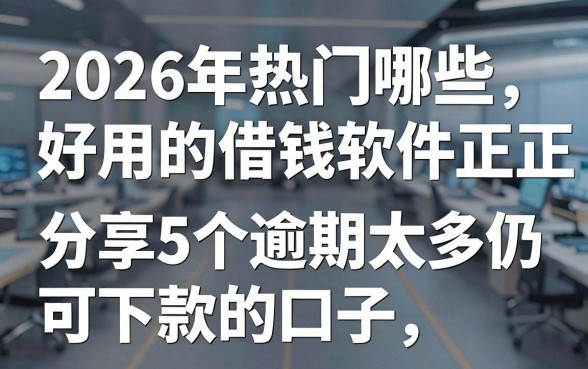 2026年热门哪些好用的借钱软件正规,分享5个逾期太多仍可下款的口子