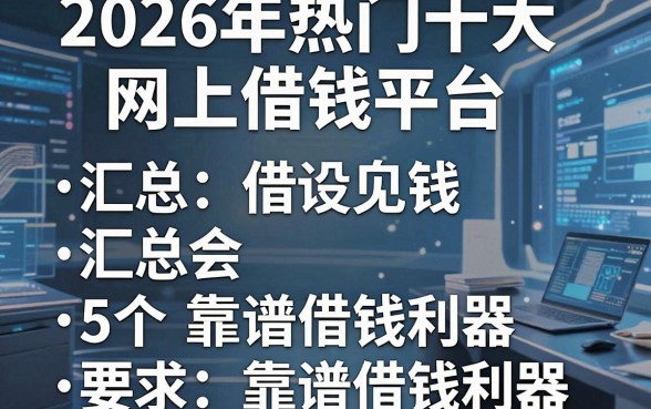 2026年热门十大网上借钱平台，汇总5个靠谱借钱利器