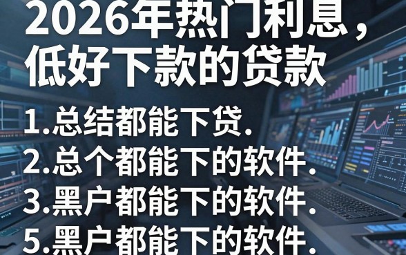 2026年热门利息低好下款的贷款,总结五个黑户都能下的软件
