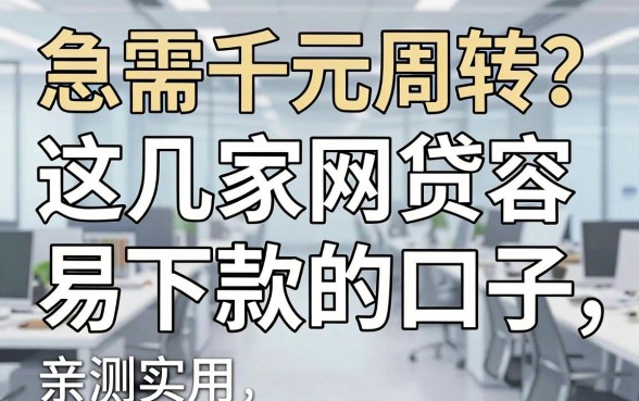 急需千元周转？这几家网贷容易下款的口子，亲测实用！