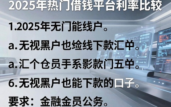 2025年热门借钱平台利率比较，汇总五个无视黑户也能下款的口子
