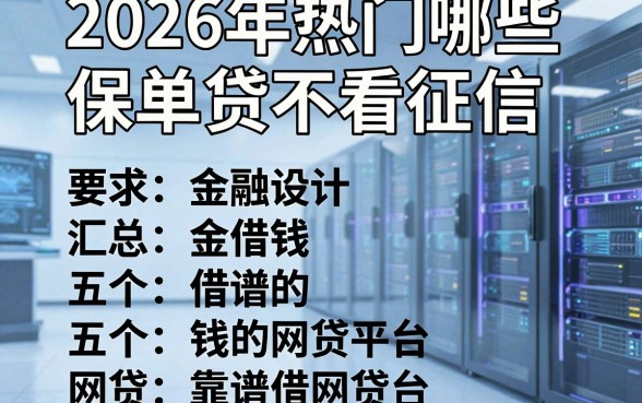 2026年热门哪些保单贷不看征信,汇总五个靠谱借钱的网贷平台