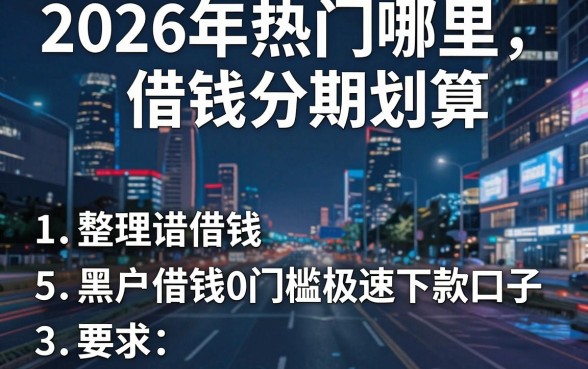 2026年热门哪里借钱分期划算，整理5个黑户借钱0门槛极速下款口子