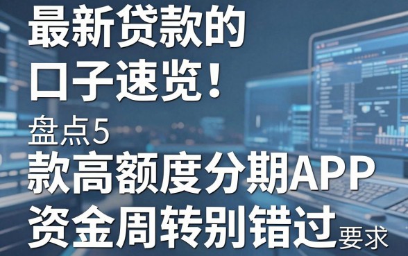 最新贷款的口子速览！盘点5款高额度分期APP，资金周转别错过