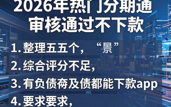 2026年热门分期通审核通过不下款，整理五个综合评分不足有负债都能下款app