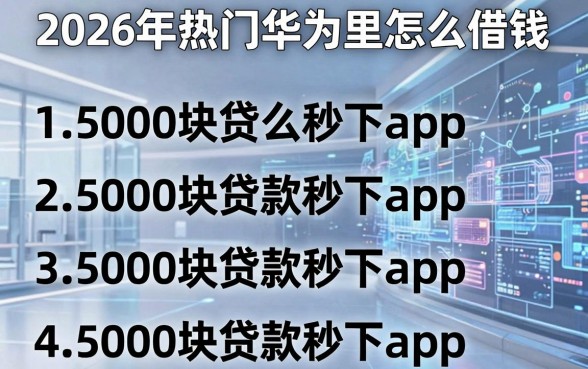 2026年热门华为里怎么借钱,梳理五个5000块贷款秒下app