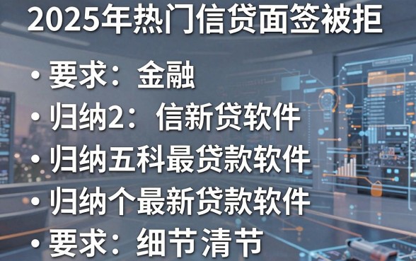 2025年热门信贷面签被拒，归纳五个最新贷款软件