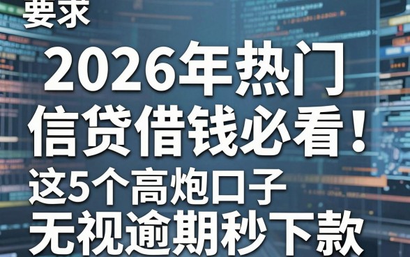 2026年热门和信贷借钱必看！这5个高炮口子无视逾期秒下款