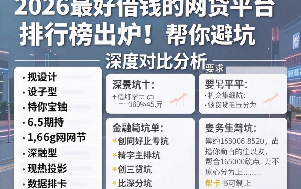2026最好借钱的网贷平台排行榜出炉！深度对比分析帮你避坑