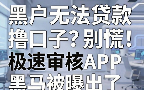 黑户无法贷款撸口子？别慌！这几家极速审核APP黑马被曝光了