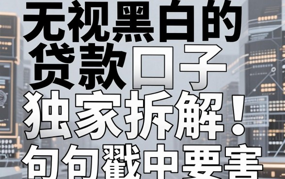 无视黑白的贷款口子独家拆解！观点犀利对比，句句戳中要害