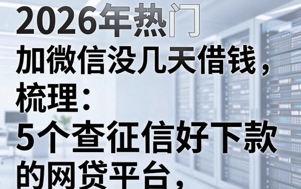 2026年热门加微信没几天借钱，梳理5个不查征信好下款的网贷平台