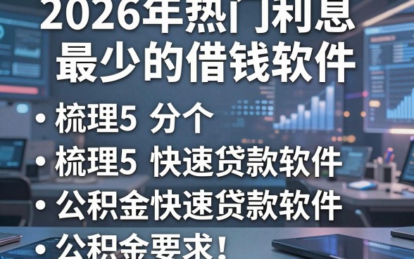 2026年热门利息最少的借钱软件,梳理5个公积金快速贷款软件
