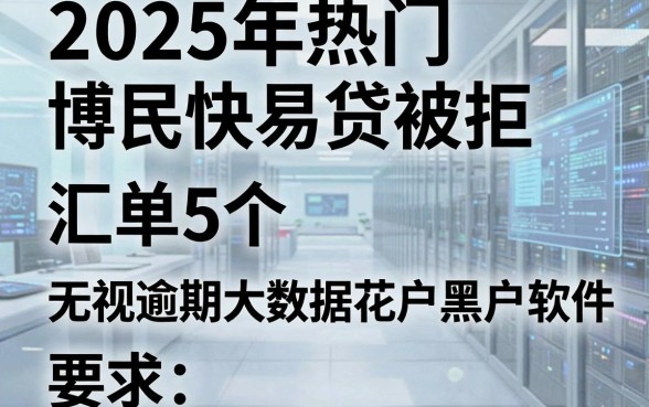 2025年热门博民快易贷被拒,汇总5个无视逾期大数据花户黑户软件
