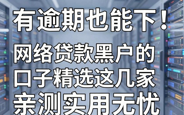 有逾期也能下！网络贷款黑户的口子精选这几家，亲测实用无忧！
