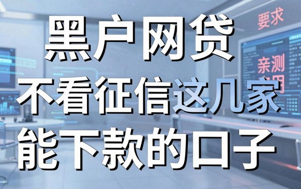 黑户网贷不看征信能下款的口子,这几家平台亲测实用!