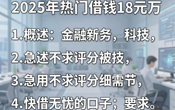2025年热门借钱18元万,概括五个急用不求评分快借无忧的口子