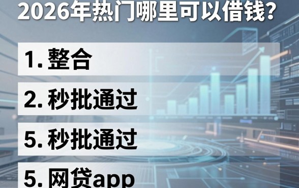 2026年热门哪里可以借钱?,整合5个秒批通过的网贷app