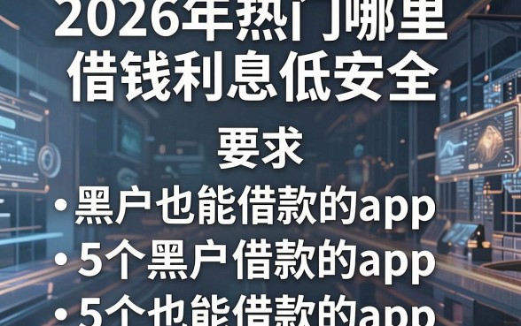 2026年热门哪里借钱利息低安全，罗列5个黑户也能借款的app