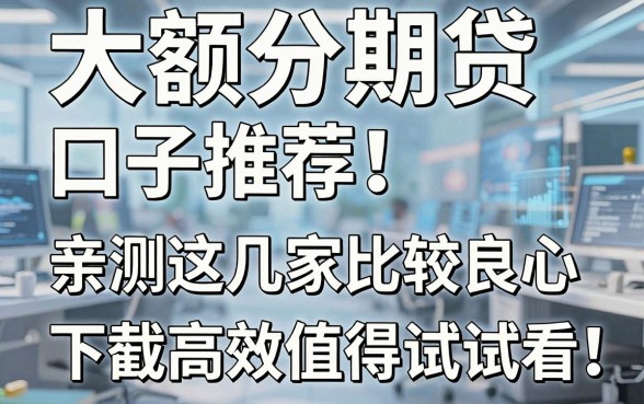 大额分期贷口子推荐！亲测这几家比较良心，下款高效值得试试看