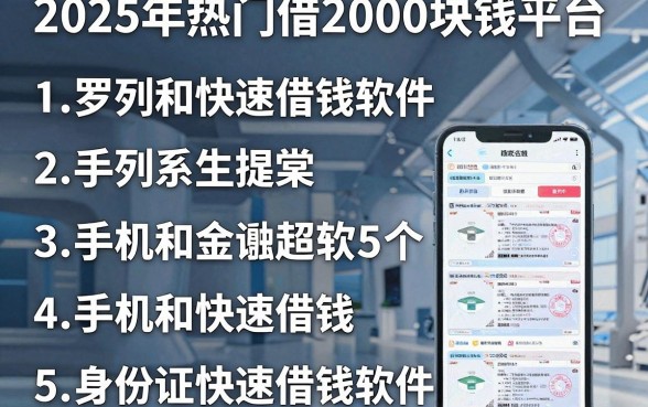 2025年热门借2000块钱平台，罗列5个手机和身份证快速借钱软件