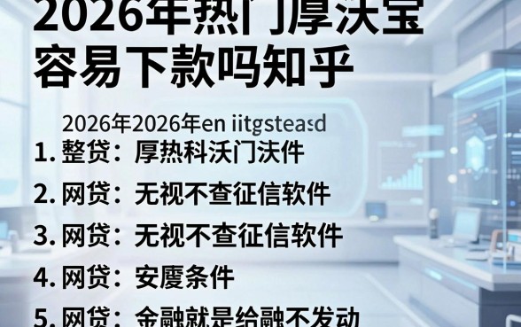2026年热门厚沃宝容易下款吗知乎,整合5个网贷无视不查征信软件