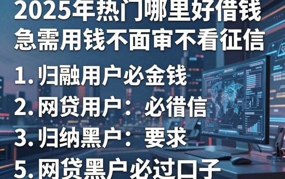 2025年热门哪里好借钱急需用钱不面审不看征信，归纳5个网贷黑户必过口子