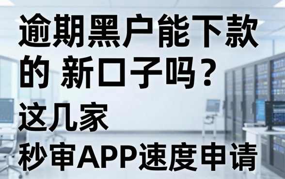 逾期黑户能下款的新口子吗?这几家秒审APP速度申请!