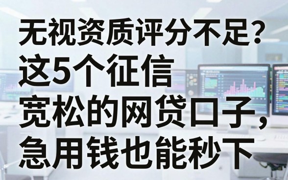 无视资质评分不足？这5个征信宽松的网贷口子，急用钱也能秒下！