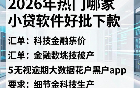 2026年热门哪家小贷软件好批下款,汇总5个无视逾期大数据花户黑户app