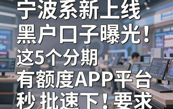 宁波系新上线黑户口子曝光!这5个分期有额度APP平台秒批速下
