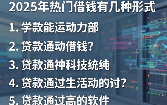 2025年热门借钱有几种形式,概括5个贷款通过高的软件
