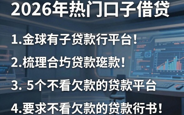 2026年热门口子借贷,梳理5个不看欠款的贷款平台