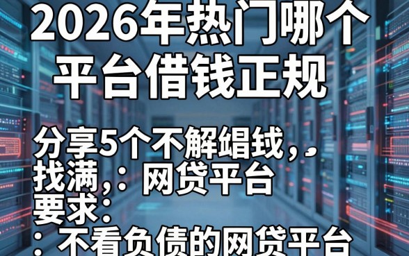 2026年热门哪个平台借钱正规，分享5个不看负债的网贷平台