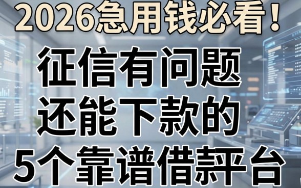2026急用钱必看！征信有问题还能下款的5个靠谱借款平台