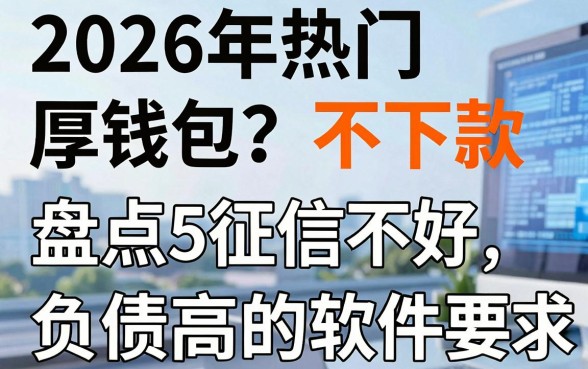 2026年热门厚钱包不下款，盘点5个征信不好负债高的软件