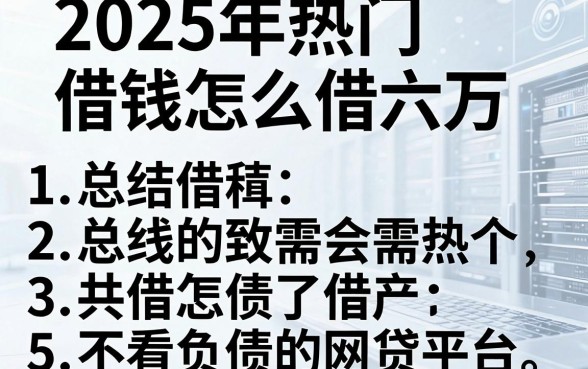 2025年热门借钱怎么借六万,总结5个不看负债的网贷平台