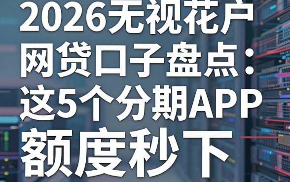 2026无视花户网贷口子盘点:这5个分期APP额度秒下!